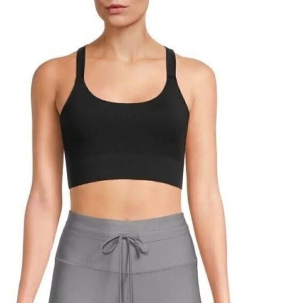 New Natori Impulse Racerback V Back Sports Bra Black Unpadded Athleisure XS